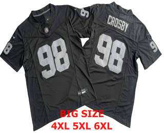 Mens Las Vegas Raiders #98 Maxx Crosby Black FUSE Limited Vapor Stitched Jersey